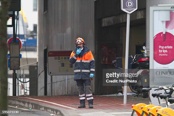 In the Maelbeek Brussels metro station, located in the area ... The attacks in the Belgian capital , in Brussels, Belgium, on March 23, 2016. Police...