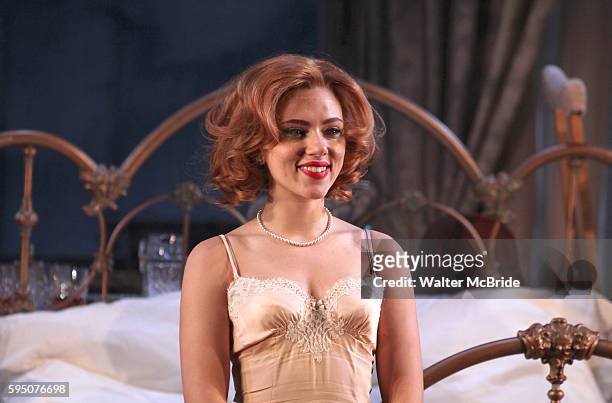 Scarlett Johansson during the Broadway Opening Night Performance Curtain Call for 'Cat On A Hot Tin Roof' at the Richard Rodgers Theatre in New York...
