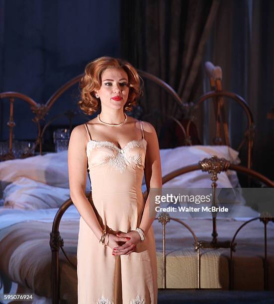 Scarlett Johansson during the Broadway Opening Night Performance Curtain Call for 'Cat On A Hot Tin Roof' at the Richard Rodgers Theatre in New York...