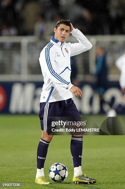 Madrid's Cristiano Ronaldo during the UEFA Champions League group G match between AJ Auxerre and Real Madrid CF at Abbe-Deschamps stadium on...