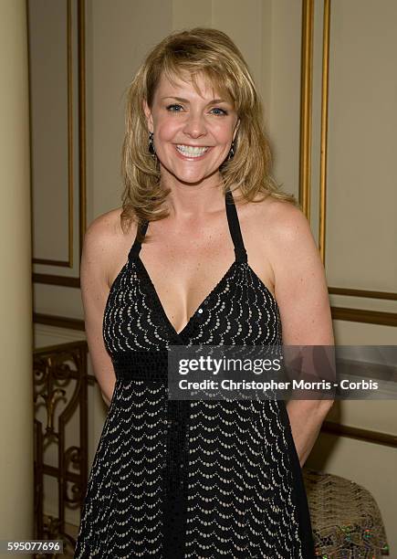 "Stargate SG-1" actress Amanda Tapping poses at the British Columbia Cancer Society Diamond Ball charity fundraising event.