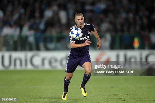 Madrid's Karim Benzema during the UEFA Champions League group G match between AJ Auxerre and Real Madrid CF at Abbe-Deschamps stadium on September...