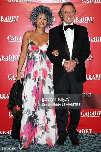 Victor Lazlo and her husband attend the gala premiere of the French version of the Broadway smash hit 'Cabaret', held at the Folies Bergere in Paris.