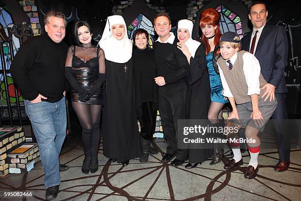 Liza Minnelli, Sam Harris & Billy Stritch visit the cast of 'The Divine Sister' Alison Fraser, Charles Busch, Julie Halston, Amy Rutberg, Jennifer...
