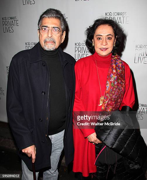 Sonny Mehta and Gita Mehta attending the Opening Night Performance of 'Private Lives' at the Music Box Theatre in New York City on .