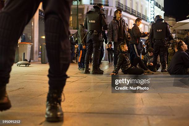 Third day of demonstration in Madrid, Spain, on March 24, 2014. People were in the street to protest againt the crisis and for the release of...