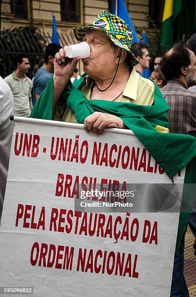 Nacionalist protester join the Marcha da Familia rally in Sao Paulo, Brasil, this saturday . 50 years ago, in March 19th, took place in Sao Paulo the...