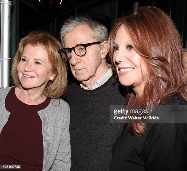 Letty Aronson & Woody Allen with Marlo Thomas attending the Opening Night after party for 'Relatively Speaking' at the Bryant Park Grill in New York...