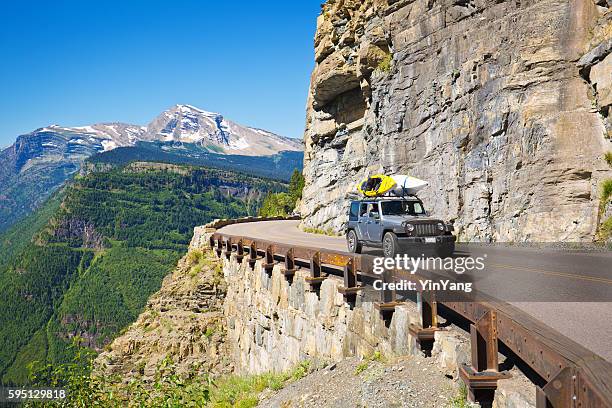 going to the sun road at glacier national park, montana - going to the sun road stock pictures, royalty-free photos & images