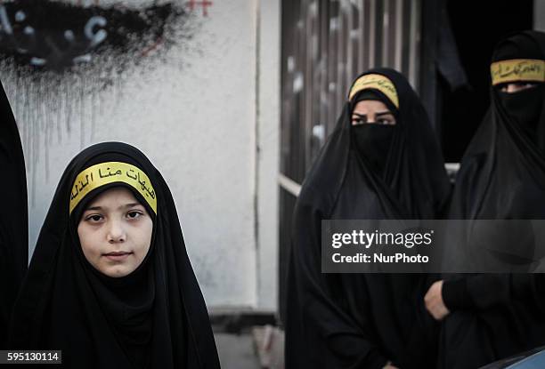 Sanabis, Bahrain - Ritual of Shia Muslims beating chest in anniversary Fatima az-Zahra'a of death of Fatima Shia maintain that Fatima died as a...