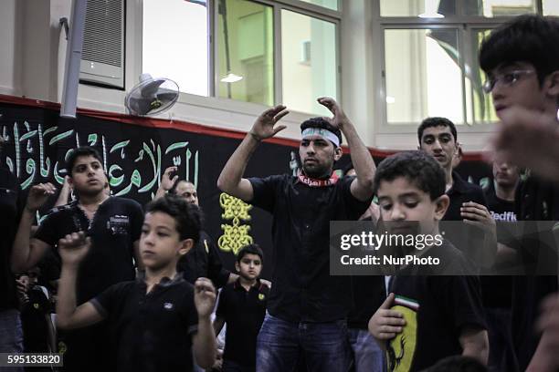 Sanabis, Bahrain - Ritual of Shia Muslims beating chest in anniversary Fatima az-Zahra'a of death of Fatima Shia maintain that Fatima died as a...