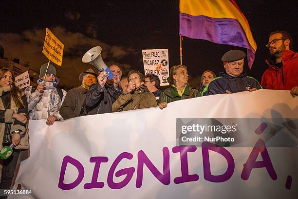 Third day of demonstration in Madrid, Spain, on March 24, 2014. People were in the street to protest againt the crisis and for the release of...