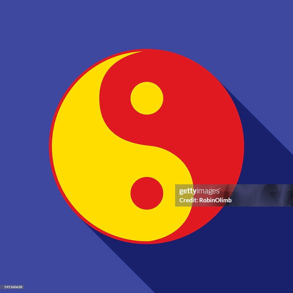 Red And Yellow Yin Yang Icon
