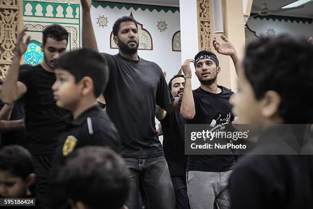 Sanabis, Bahrain - Ritual of Shia Muslims beating chest in anniversary Fatima az-Zahra'a of death of Fatima Shia maintain that Fatima died as a...