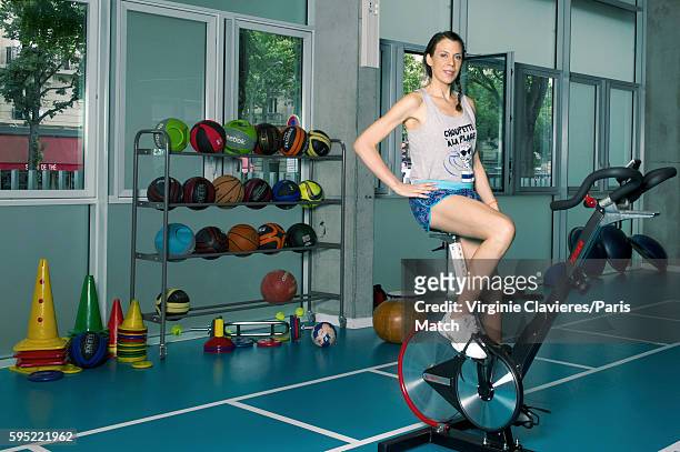 Former tennis champion and broadcaster Marion Bartoli is photographed for Paris Match on July 30, 2016 in Paris, France.