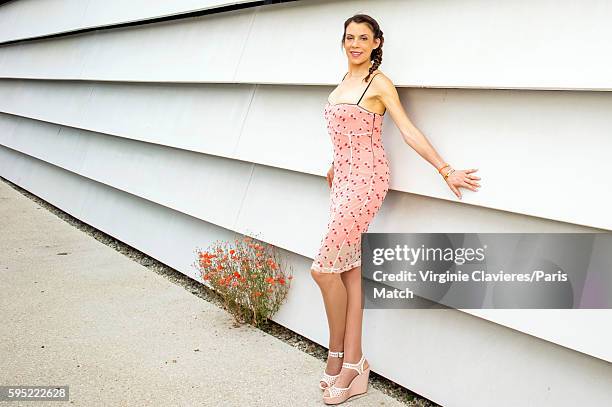 Former tennis champion and broadcaster Marion Bartoli is photographed for Paris Match on July 30, 2016 in Paris, France.