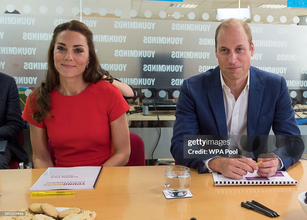 The Duke & Duchess Of Cambridge Visit YoungMinds Mental Health Charity Helpline