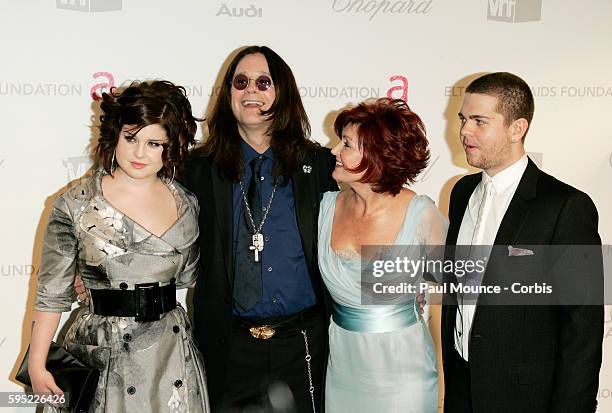 Ozzy and Sharon Osbourne with their children Kelly and Jack arrive at the 15th Annual Academy Awards® Viewing Party and After-Party to benefit the...