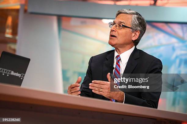 Ethan Harris, global head of research for Bank Of America Merrill Lynch, speaks during a Bloomberg Television interview in New York, U.S., on...