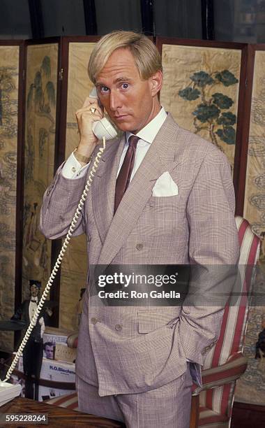 Roger Stone attends Roger Stone Exclusive Photo Session on August 19, 1987 at Alan Flusser Boutique in New York City.