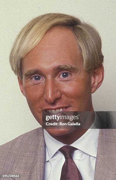 Roger Stone attends Roger Stone Exclusive Photo Session on August 19, 1987 at Alan Flusser Boutique in New York City.