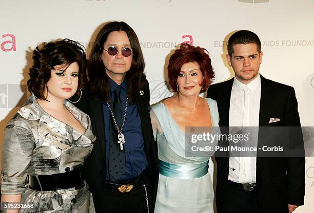 Ozzy and Sharon Osbourne with their children Kelly and Jack arrive at the 15th Annual Academy Awards® Viewing Party and After-Party to benefit the...