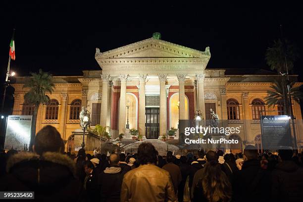Palermo, March 31, 2014 - Five Star Movement's speech was held in front of the Teatro Massimo, the biggest teathre in Palermo. After being...