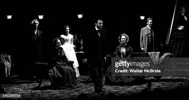 David Strathairn, Dee Nelson, Jessica Chastain, Kieran Campion, Caitlin O'Connell and Dan Stevens during the Broadway Opening Night Performance...