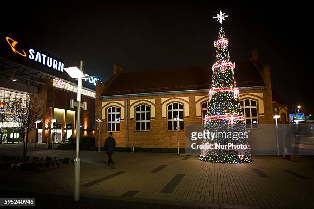 November 2015 - Christmas lighting is seen at shopping venues. Almost two months ahead of Christmas shops are getting ready to attract customers to...