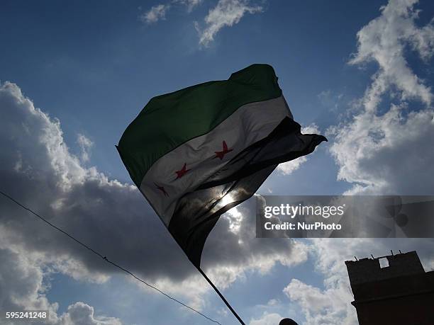 Photos of the demonstration, which came out today in the city of Daraa on the occasion Khmaxh years after the start of the Syrian revolution from the...