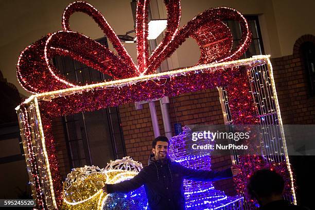 November 2015 - Christmas lighting is seen at shopping venues. Almost two months ahead of Christmas shops are getting ready to attract customers to...