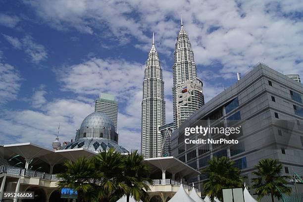View of Petronas Twin towers in Kuala Lumpur City. Kuala Lumpur, Malaysia, on 23th March 2016.