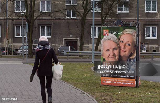 March 2016 - An advertisement is seen for care work in Luxembourg in Germany. Many western European countries have a shortage of people willing to...