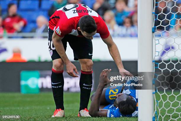 March 20- SPAIN: Felipe Caicedo injury during the match between FC Barcelona and Athletic Club, corresponding to the week 30 of the spanish league,...