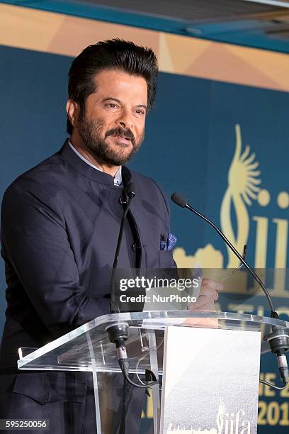 Actor Anil Kapoor attends the 17th International Indian Film Academy awards press conference at the Retiro Park on March 14, 2016 in Madrid, Spain.