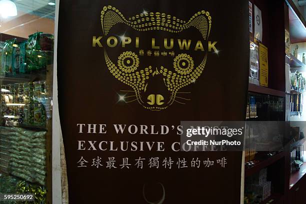 Kopi Luwak, a shop with the world's most exclusive coffee inside the Central Market in Kuala Lumpur. Central Market hosts a variety of vendors and...