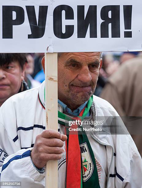 On March 24 in Sofia nationalist party "Attack" staged a protest before the presidential administration building with slogan "Sanctions on Russia are...