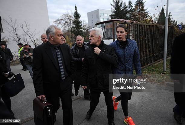 Volen Siderov, leader of Ataka, the national socialist party in Bulgaria,and his beloved are arrive at National Investigation Service building in...