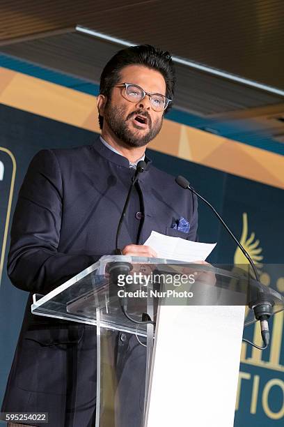 Actor Anil Kapoor attends the 17th International Indian Film Academy awards press conference at the Retiro Park on March 14, 2016 in Madrid, Spain...