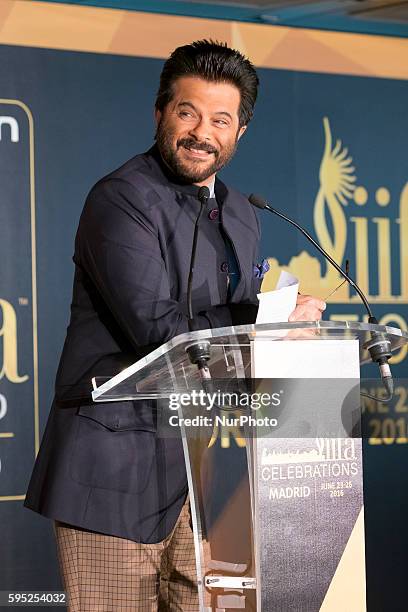 Actor Anil Kapoor attends the 17th International Indian Film Academy awards press conference at the Retiro Park on March 14, 2016 in Madrid, Spain.