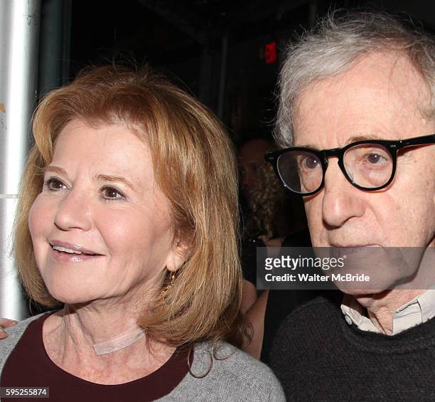 Letty Aronson & brother Woody Allen attending the Opening Night after party for 'Relatively Speaking' at the Bryant Park Grill in New York City.