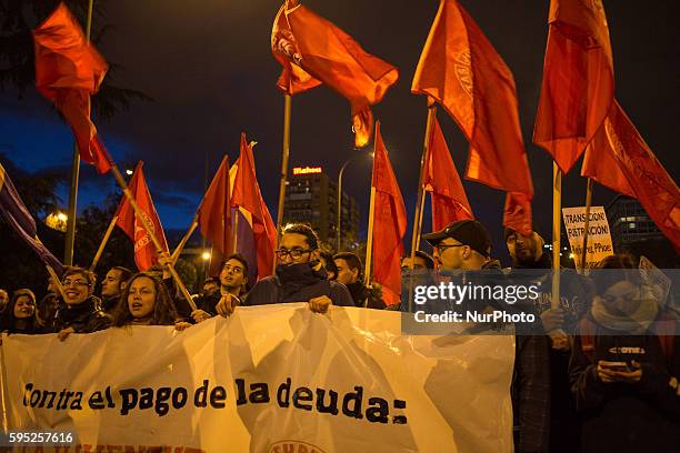 Third day of demonstration in Madrid, Spain, on March 24, 2014. People were in the street to protest againt the crisis and for the release of...