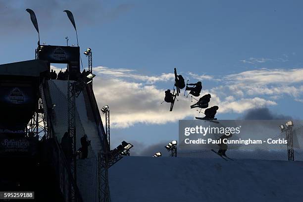 Relentless Freeze Festival, International Freestyle Ski competition at Battersea Power Station, London. 27 October 2012 --- Image by © Paul...