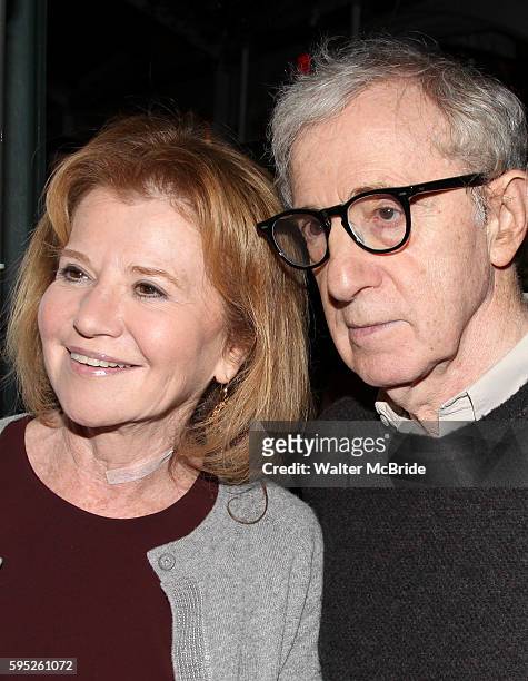 Letty Aronson & Woody Allen attending the Opening Night after party for 'Relatively Speaking' at the Bryant Park Grill in New York City.