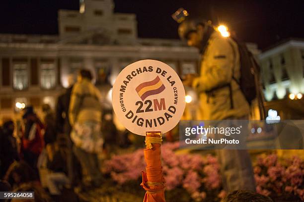 Third day of demonstration in Madrid, Spain, on March 24, 2014. People were in the street to protest againt the crisis and for the release of...