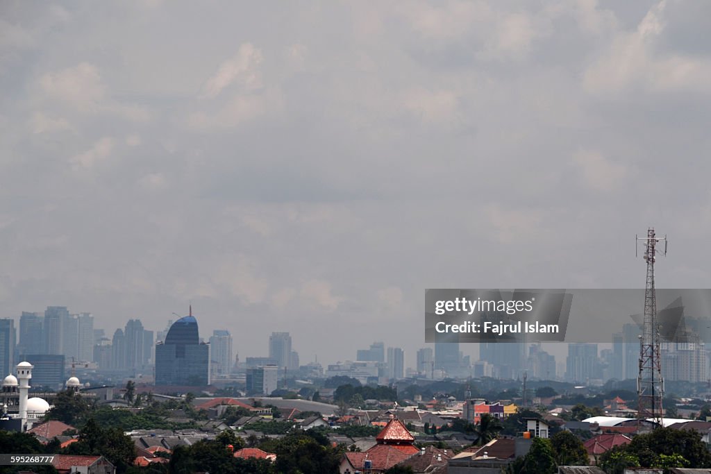 City was surrounded by haze