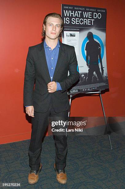 Noah Segan attends the premiere of "What We Do Is Secret," at the Sunshine Theatre in New York City.