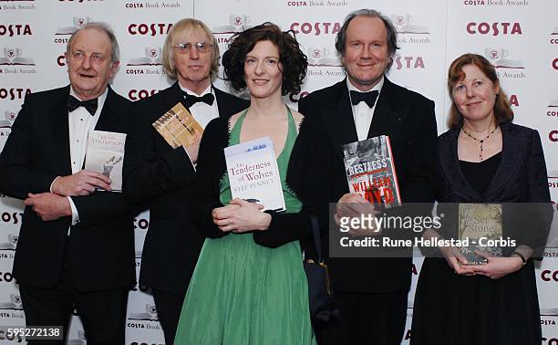 Brian Thompson,John Haynes,Stef Penney,William Boyd and Linda Newbery attend the 2007 Costa Book Awards at Grosvenor House in London.