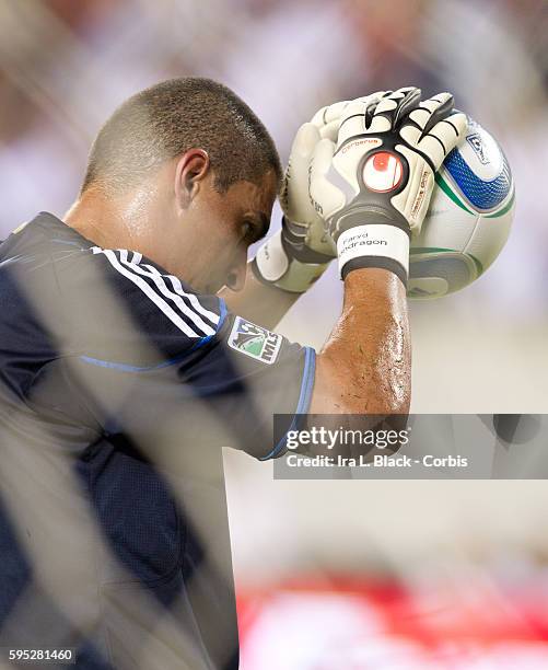 Philadelphia Union Captain and Goalkeeper Faryd Mondragon prior to the Friendly Match against Philadelphia Union as part of the Herbalife World...