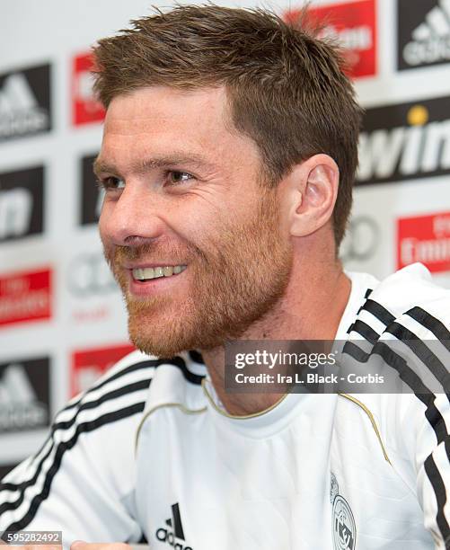 Real Madrid player Xabi Alonso during the team Press Conference in preparation for the Friendly Match against the LA Galaxy as part of the Herbalife...